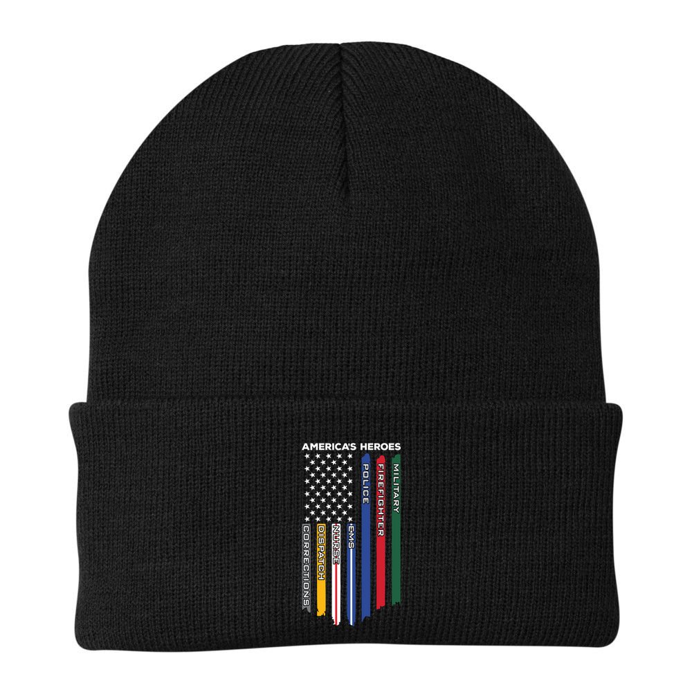 First Responders Heroes Police Military Firefighter Nurses Funny Gift Beanie