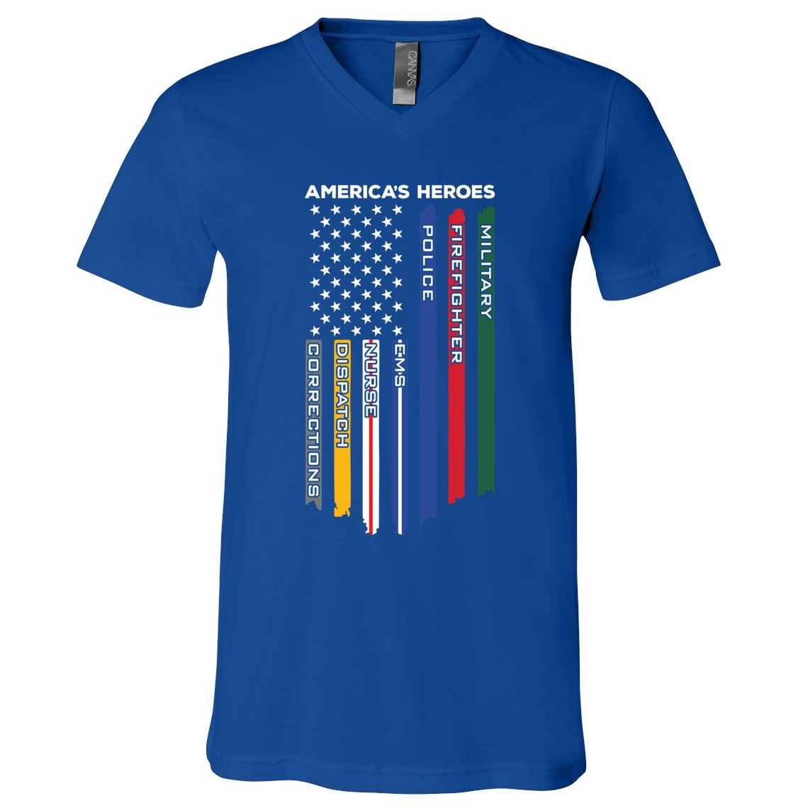 First Responders Heroes Police Military Firefighter Nurses Funny Gift V-Neck T-Shirt