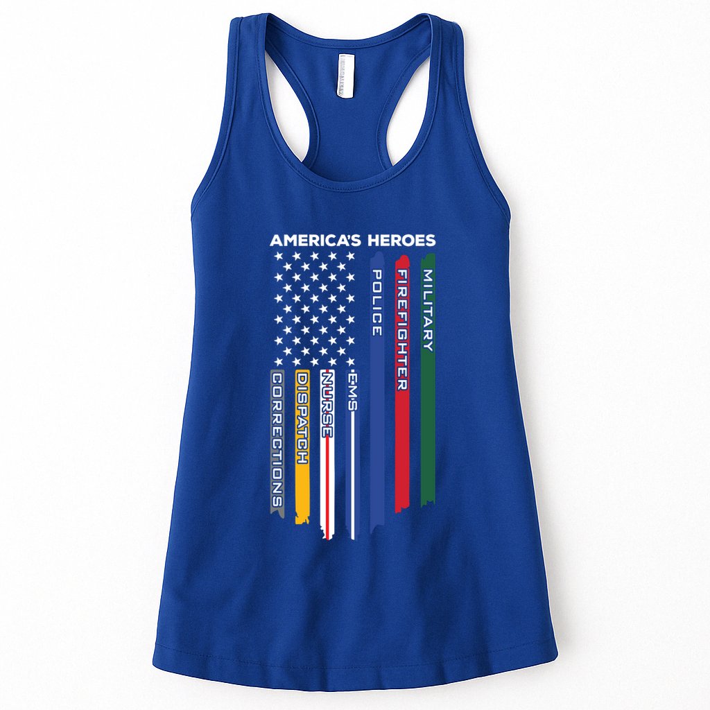 First Responders Heroes Police Military Firefighter Nurses Funny Gift Womens Tank Top