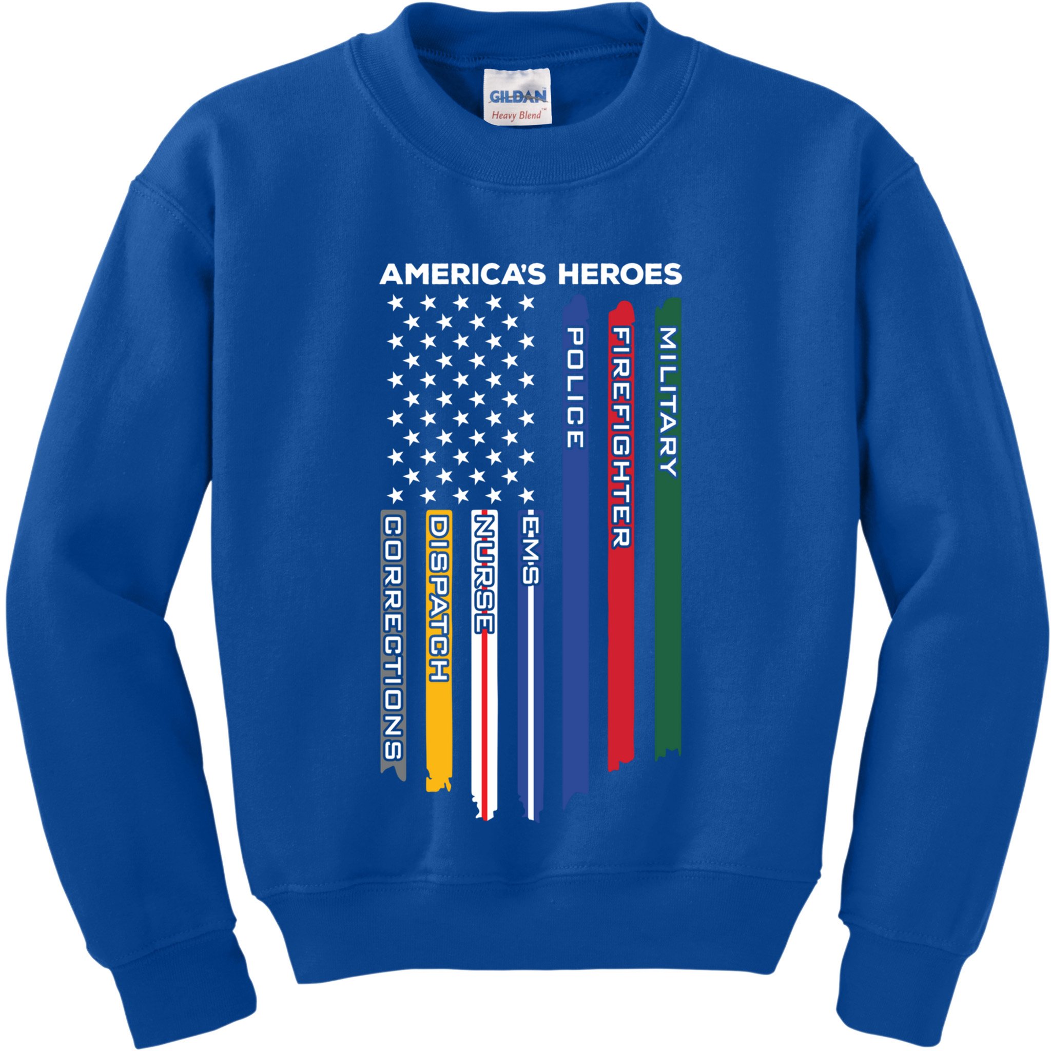 First Responders Heroes Police Military Firefighter Nurses Funny Gift Kids Sweatshirt