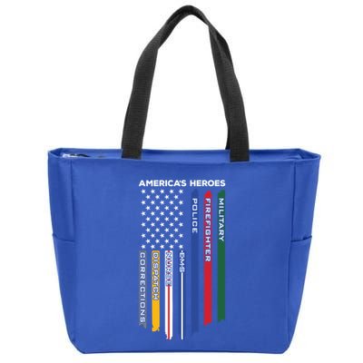 First Responders Heroes Police Military Firefighter Nurses Funny Gift Zip Tote Bag