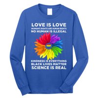 Flower Rainbow Hu Black Lives Rights Science Lgbt Pride Gift Long Sleeve Shirt