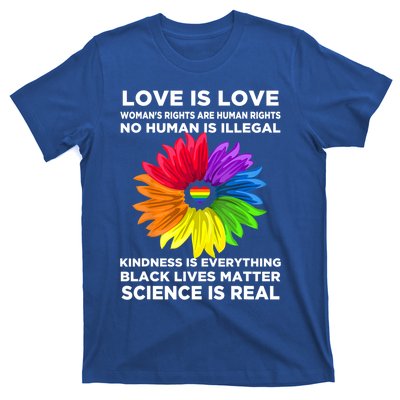 Flower Rainbow Hu Black Lives Rights Science Lgbt Pride Gift T-Shirt