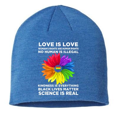 Flower Rainbow Hu Black Lives Rights Science Lgbt Pride Gift Sustainable Beanie