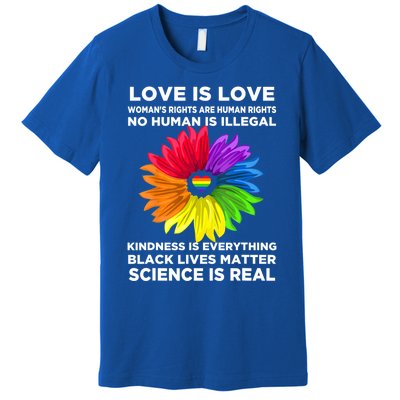 Flower Rainbow Hu Black Lives Rights Science Lgbt Pride Gift Premium T-Shirt