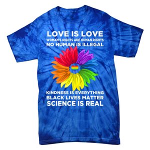 Flower Rainbow Hu Black Lives Rights Science Lgbt Pride Gift Tie-Dye T-Shirt