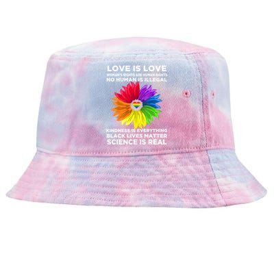 Flower Rainbow Hu Black Lives Rights Science Lgbt Pride Gift Tie-Dyed Bucket Hat