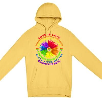 Flower Rainbow Hu Black Lives Rights Science Lgbt Cute Gift Premium Pullover Hoodie