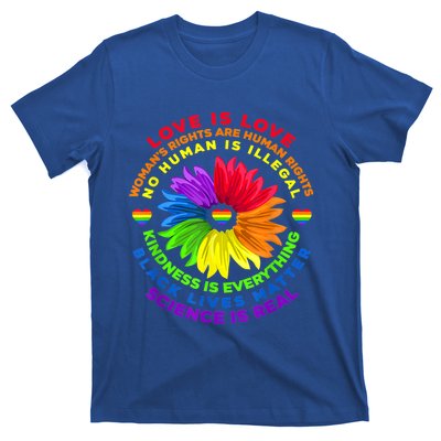 Flower Rainbow Hu Black Lives Rights Science Lgbt Cute Gift T-Shirt