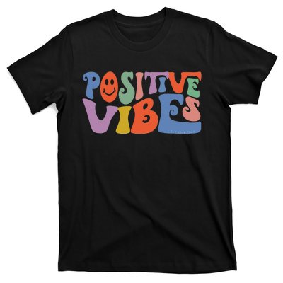 Fun Retro Hippie Inspirational Happy Positive Vibes T-Shirt