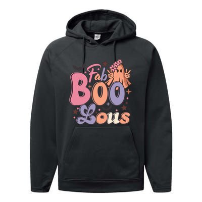 Fabulous Retro Halloween Theme Performance Fleece Hoodie