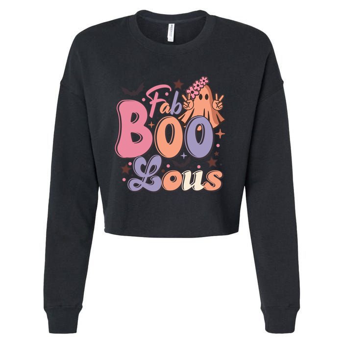 Fabulous Retro Halloween Theme Cropped Pullover Crew