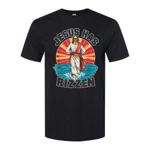 Funny Rizz He Is Rizzin Jesus High Five Easter Bunny Softstyle CVC T-Shirt