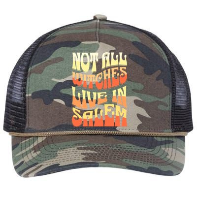 Funny Retro Halloween Design Not All Witches Live In Salem Funny Gift Retro Rope Trucker Hat Cap