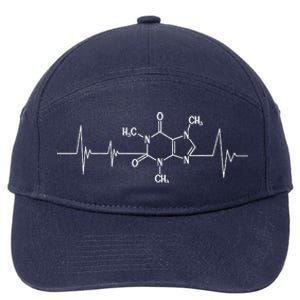 Funny Retro Heartbeat Caffeine Symbol Coffee Addict Lover 7-Panel Snapback Hat