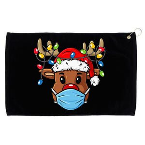 Festive Reindeer Holiday Humor Gift Grommeted Golf Towel