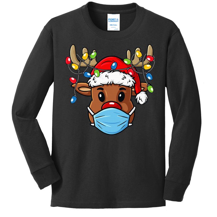 Festive Reindeer Holiday Humor Gift Kids Long Sleeve Shirt