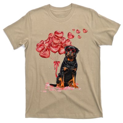 Funny Rottweiler Heart Valentines Day Dog Dad Mom Gift T-Shirt