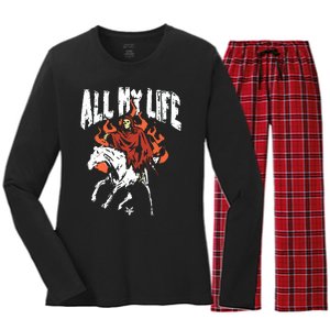 Fallinginreverse Reaper Horse Women's Long Sleeve Flannel Pajama Set 