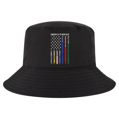 First Responders Hero Flag Nurse EMS Police Fire Cool Comfort Performance Bucket Hat