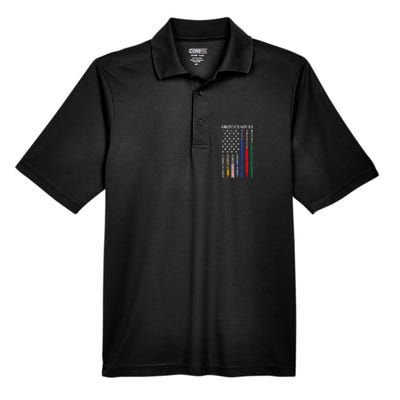 First Responders Hero Flag Nurse EMS Police Fire Men's Origin Performance Pique Polo