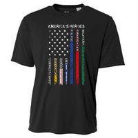 First Responders Hero Flag Nurse EMS Police Fire Cooling Performance Crew T-Shirt