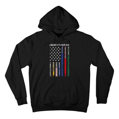 First Responders Hero Flag Nurse EMS Police Fire Hoodie