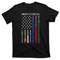 First Responders Hero Flag Nurse EMS Police Fire T-Shirt