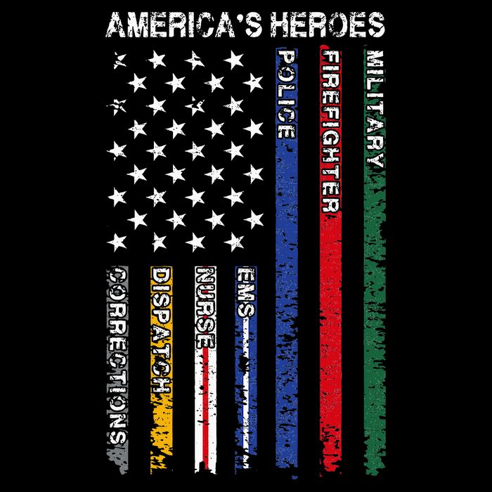 First Responders Hero Flag Nurse EMS Police Fire Drawstring Bag