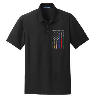 First Responders Hero Flag Nurse EMS Police Fire Dry Zone Grid Polo