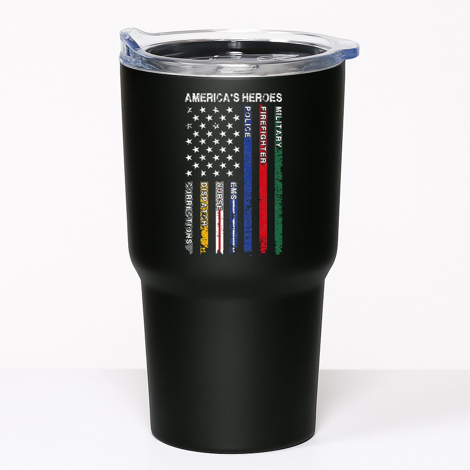 First Responders Hero Flag Nurse EMS Police Fire Tumbler