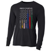 First Responders Hero Flag Nurse EMS Police Fire Cooling Performance Long Sleeve Crew