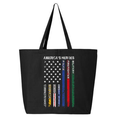 First Responders Hero Flag Nurse EMS Police Fire 25L Jumbo Tote