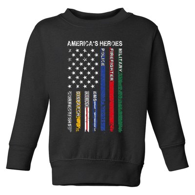 First Responders Hero Flag Nurse EMS Police Fire Toddler Sweatshirt