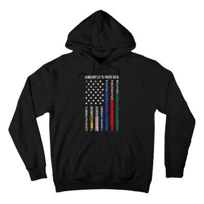 First Responders Hero Flag Nurse EMS Police Fire Tall Hoodie