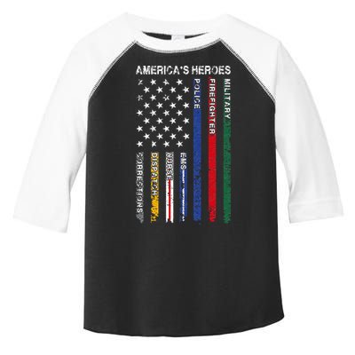 First Responders Hero Flag Nurse EMS Police Fire Toddler Fine Jersey T-Shirt