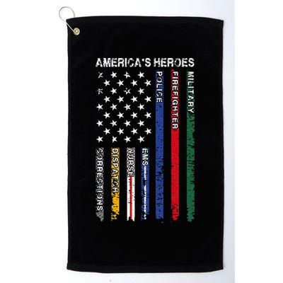 First Responders Hero Flag Nurse EMS Police Fire Golf Towel