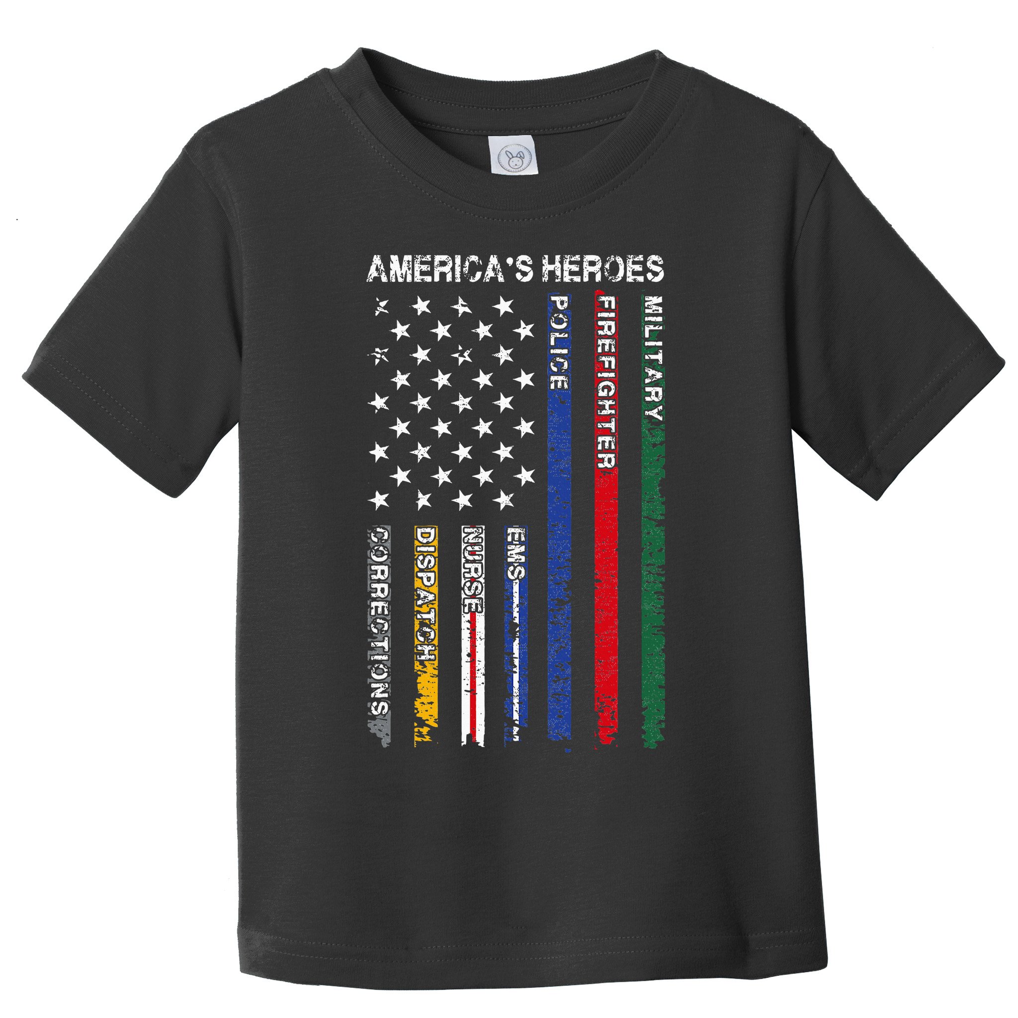 First Responders Hero Flag Nurse EMS Police Fire Toddler T-Shirt