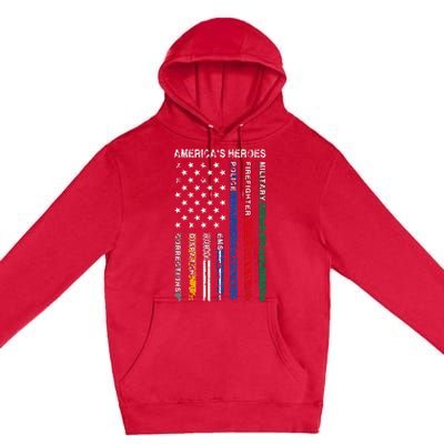 First Responders Hero Flag Nurse EMS Police Fire Premium Pullover Hoodie