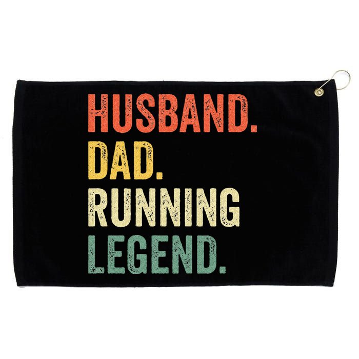 Funny Runner Husband Dad Running Legend Vintage Grommeted Golf Towel