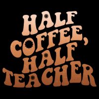 Funny Retro Half Coffee Half Teacher Drawstring Bag