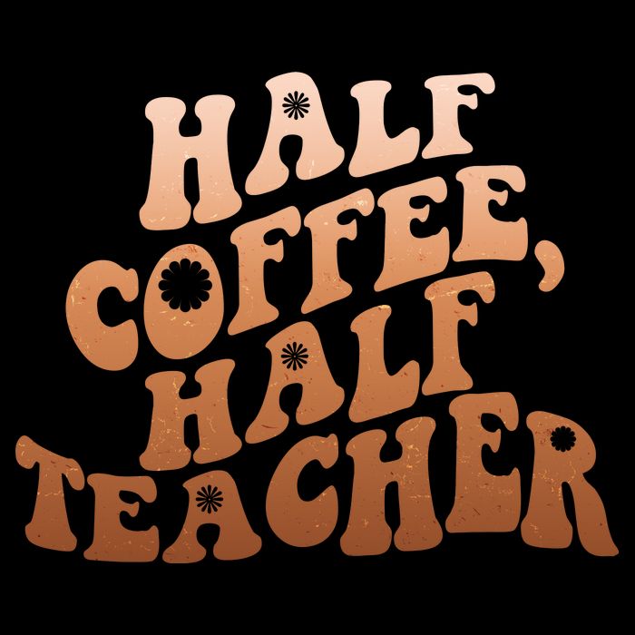 Funny Retro Half Coffee Half Teacher Drawstring Bag
