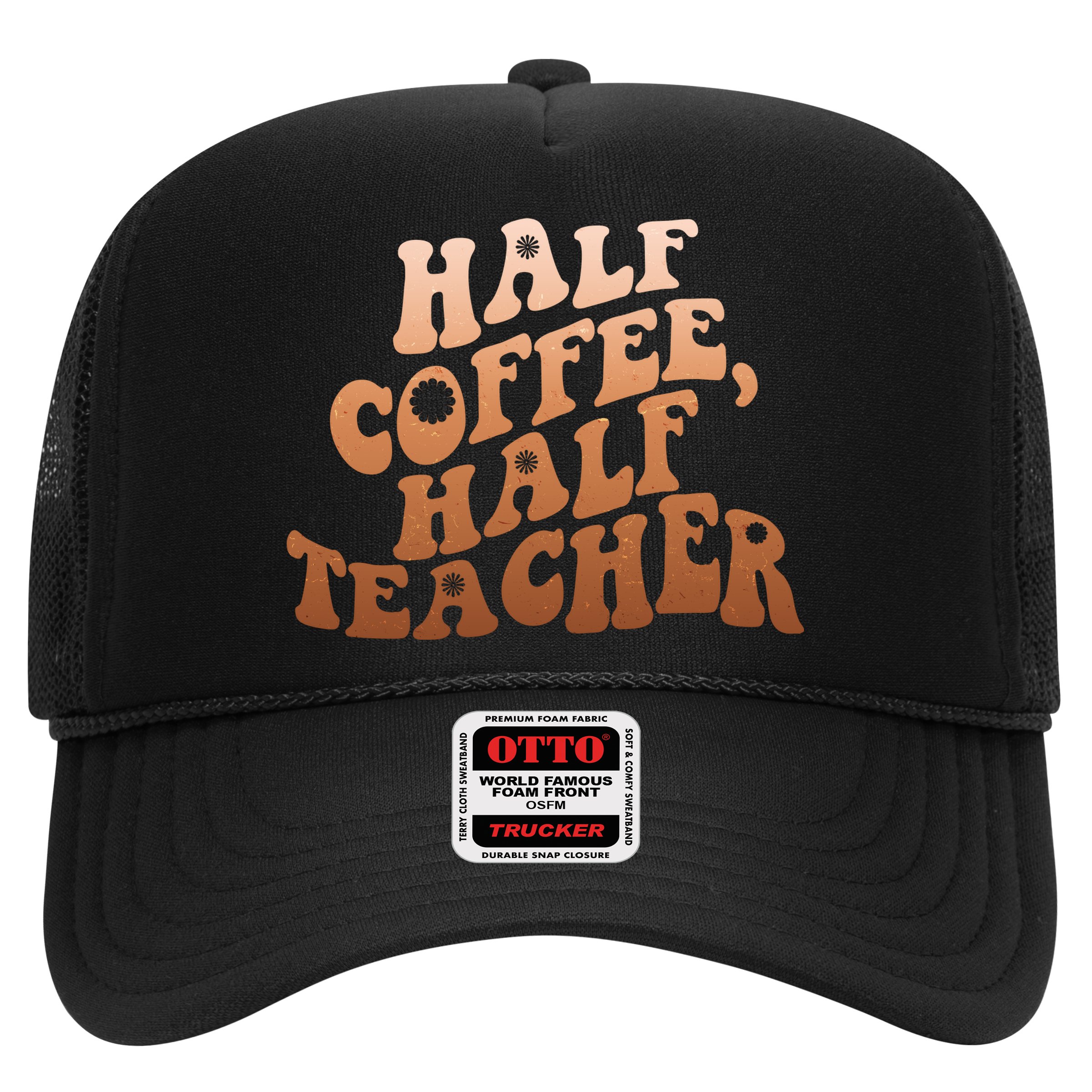 Funny Retro Half Coffee Half Teacher Hat