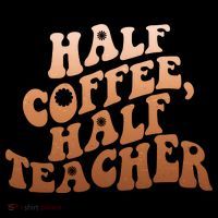 Funny Retro Half Coffee Half Teacher Short Acrylic Beanie