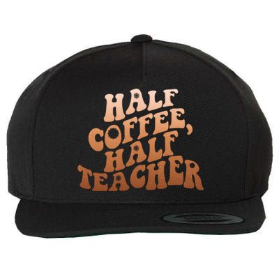 Funny Retro Half Coffee Half Teacher Wool Snapback Cap