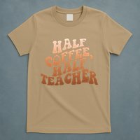 Funny Retro Half Coffee Half Teacher T-Shirt