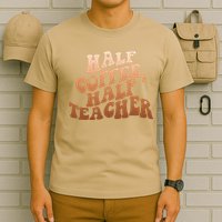Funny Retro Half Coffee Half Teacher T-Shirt