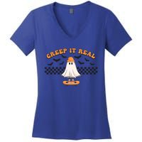 Funny Retro Halloween Creep It Real Vintage Ghost Halloween Meaningful Gift Women's V-Neck T-Shirt