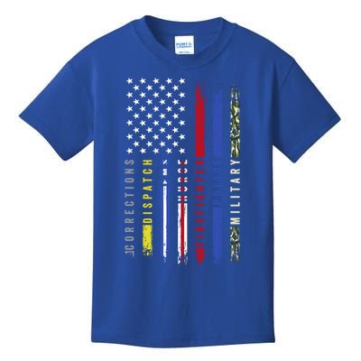 First Responders Hero Flag Nurse Ems Police Fire Military Gift Kids T-Shirt