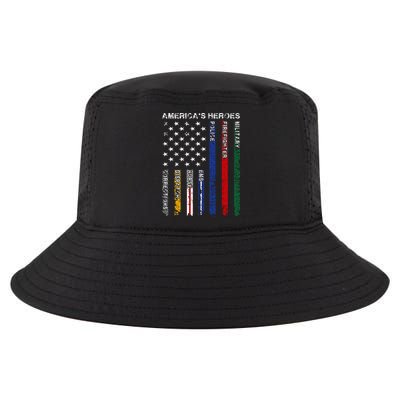 First Responders Hero Flag Nurse EMS Police Fire Military Cool Comfort Performance Bucket Hat